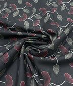 Noir Petal Printed Anti Wrinke Cotton Fabric for Men's Shirts & Kurta - Tepchi Men