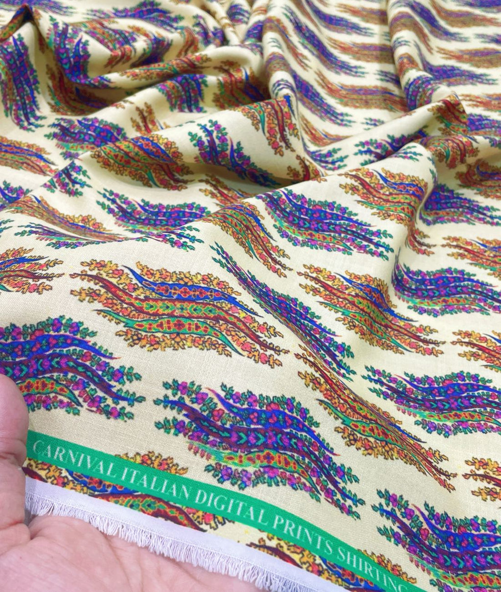 Paisley Breeze Printed Anti Wrinke Cotton Fabric for Men's Shirts & Kurta - Tepchi Men