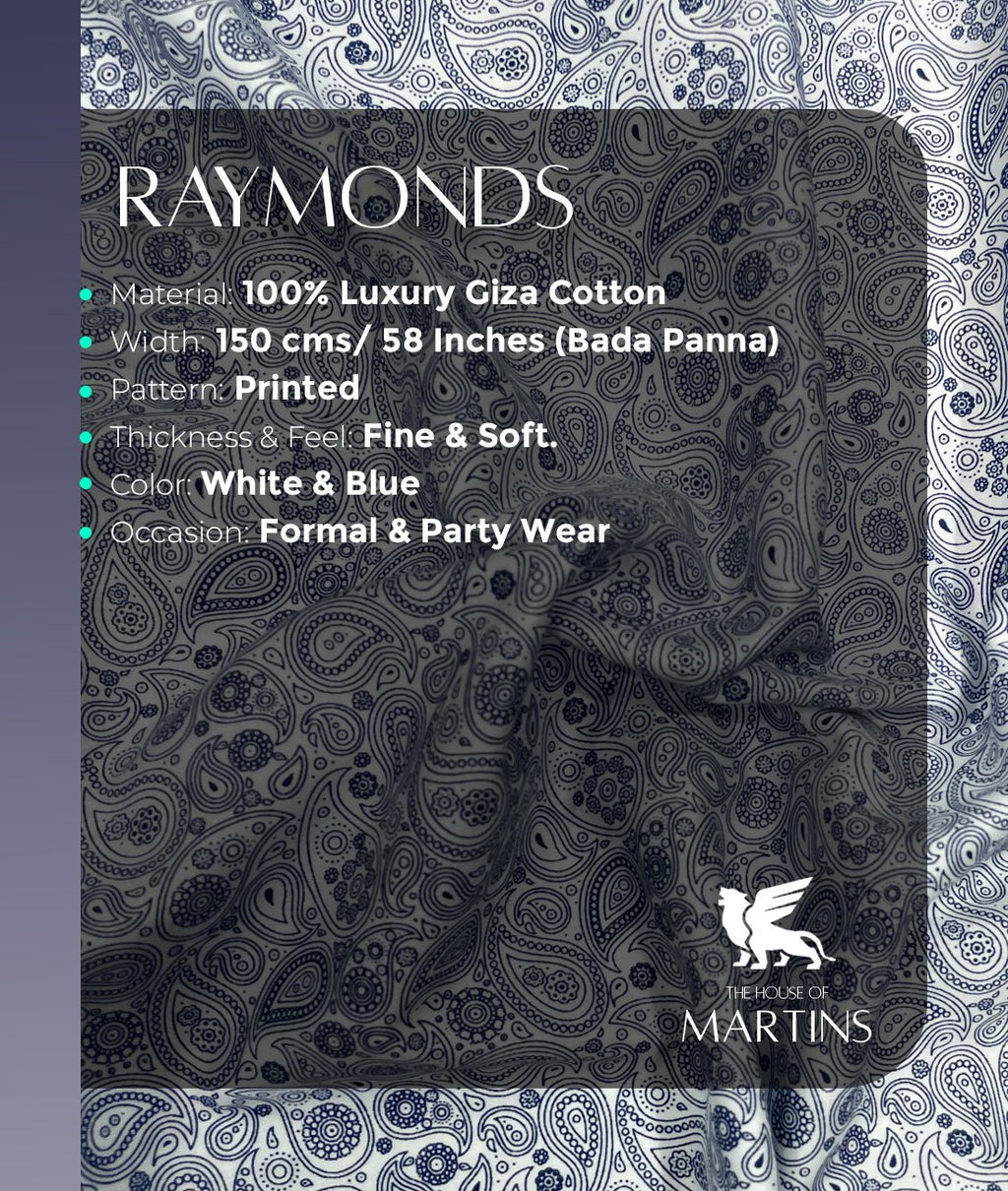 Raymond Paisley Print Designer Shirt Fabric - Tepchi Men