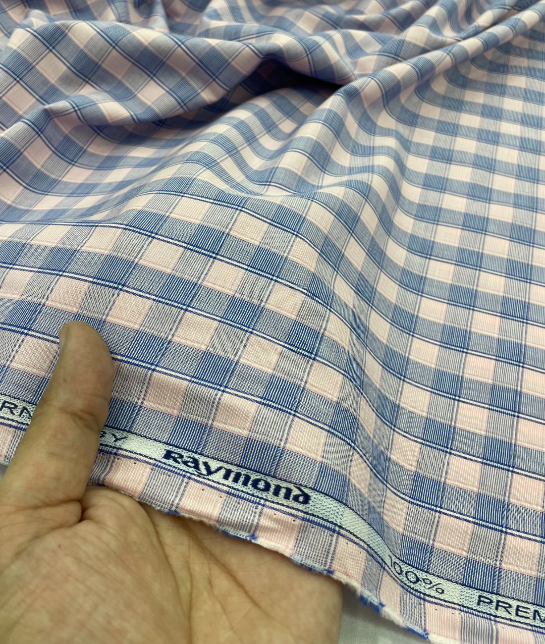 Raymond Pastel Checks Premium Cotton Fabric for Men's Shirt - Tepchi Men