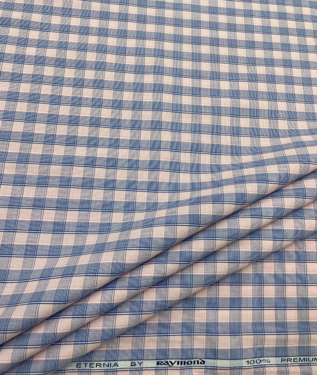 Raymond Pastel Checks Premium Cotton Fabric for Men's Shirt - Tepchi Men