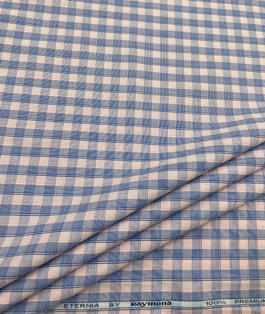 Raymond Pastel Checks Premium Cotton Fabric for Men's Shirt - Tepchi Men