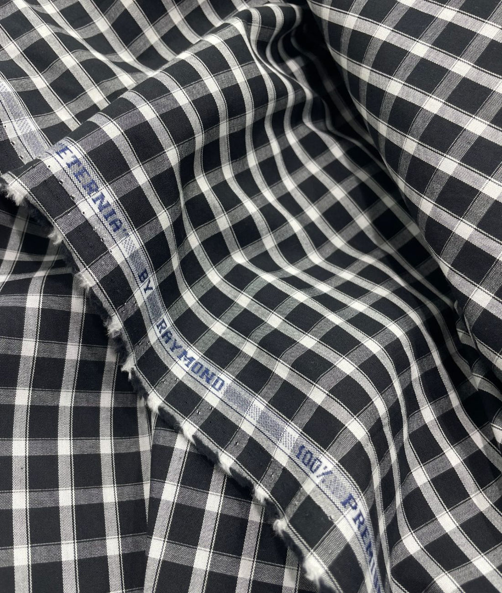 Raymond Small Black & White 100% Premium Cotton Shirt Fabric - Tepchi Men