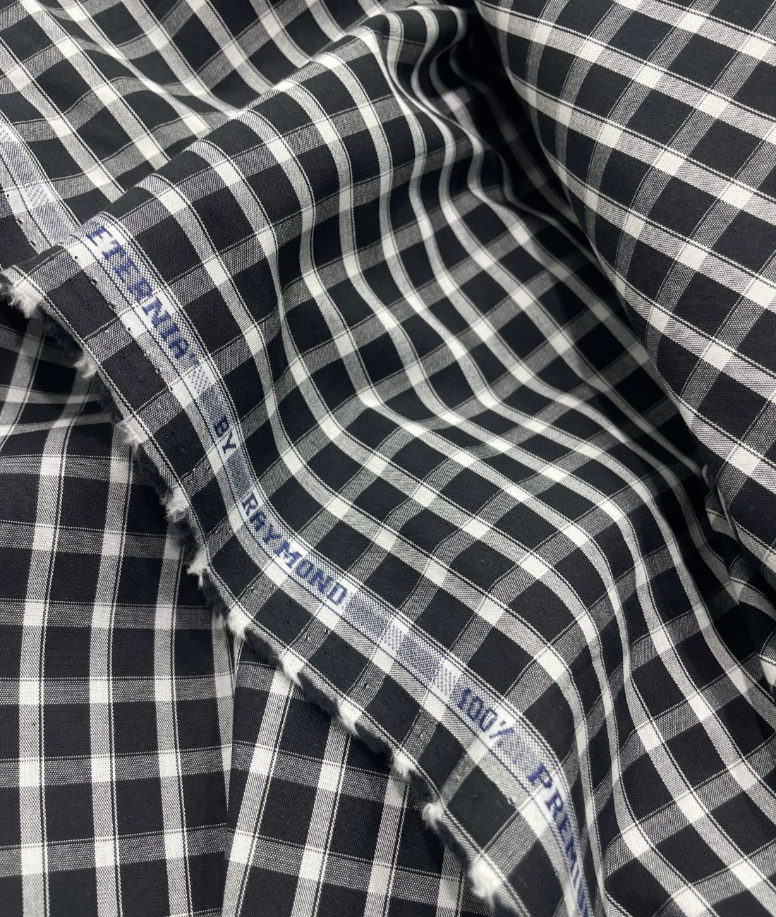 Raymond Small Black & White 100% Premium Cotton Shirt Fabric - Tepchi Men