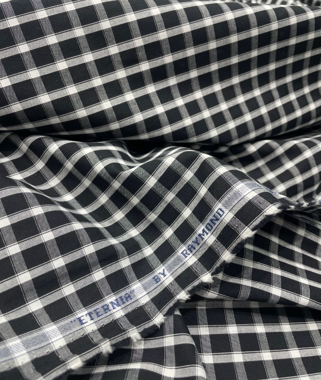 Raymond Small Black & White 100% Premium Cotton Shirt Fabric - Tepchi Men