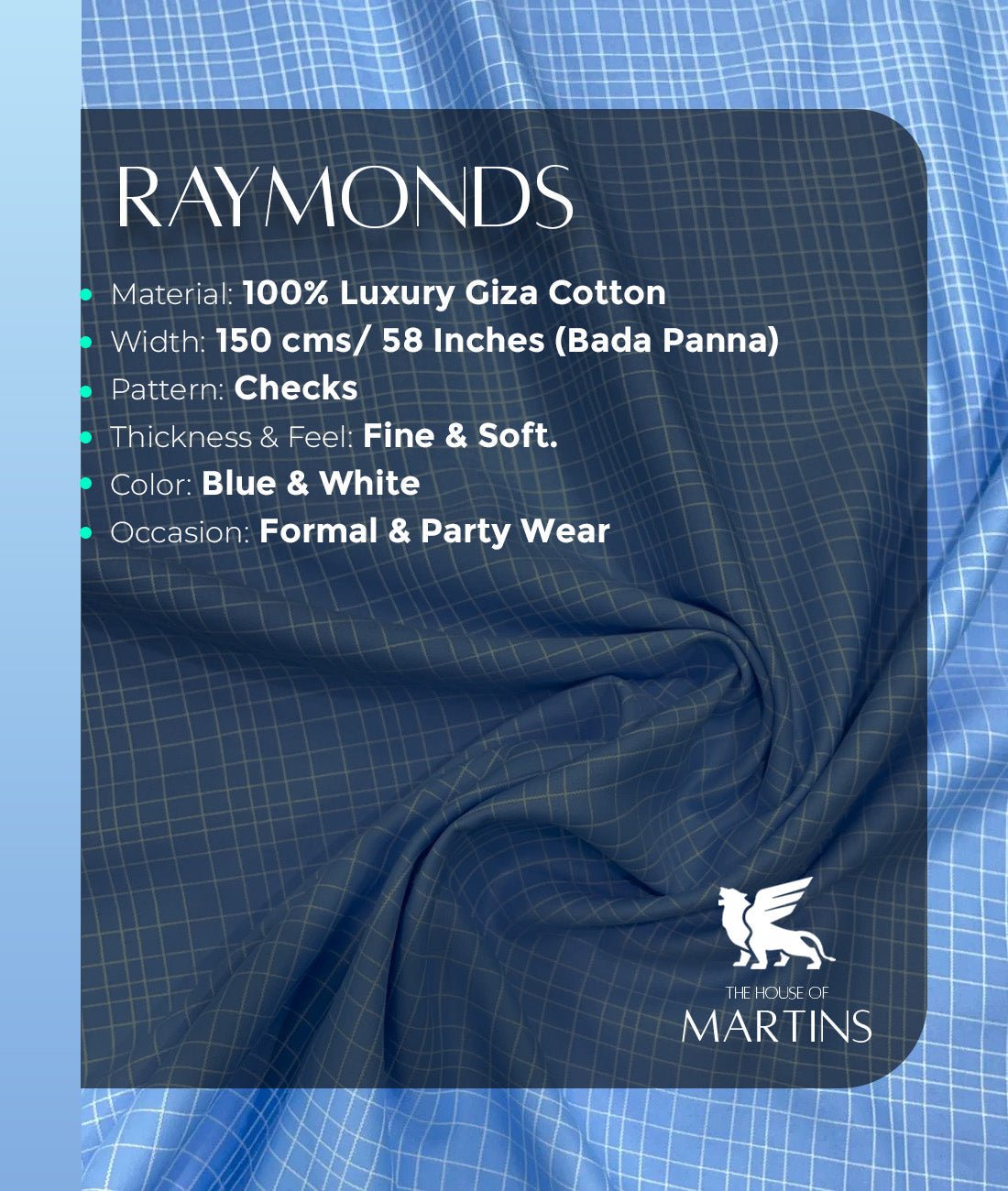 Raymond Small Checks Premium Fabric for Men's Shirt - Tepchi Men