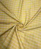 Raymonds Yellow Checks Premium Cotton Fabric for Men's Shirt - Tepchi Men