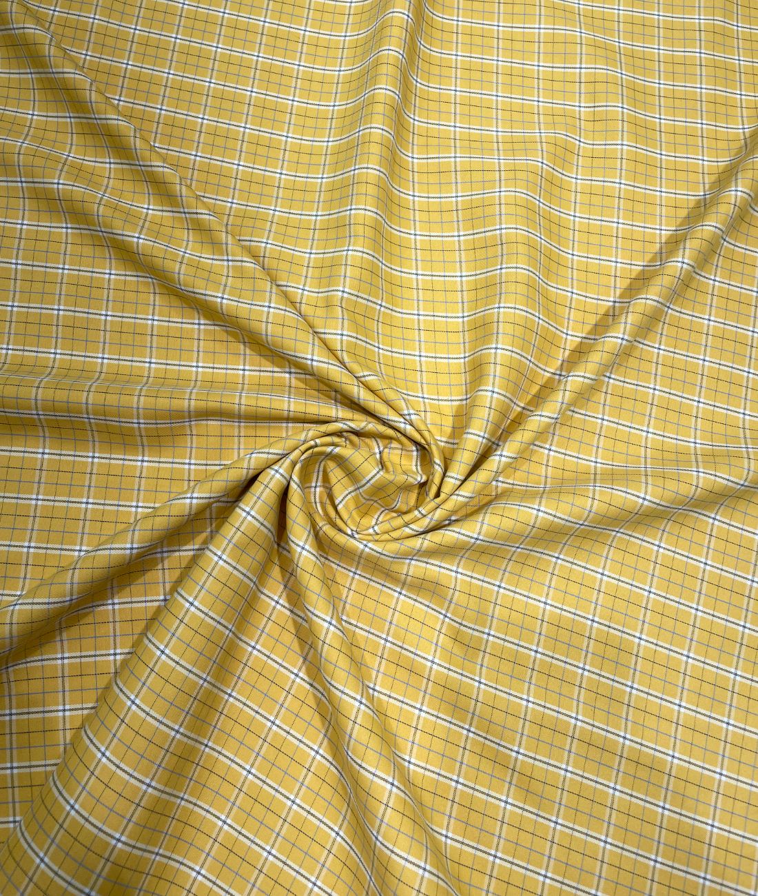 Raymonds Yellow Checks Premium Cotton Fabric for Men's Shirt - Tepchi Men
