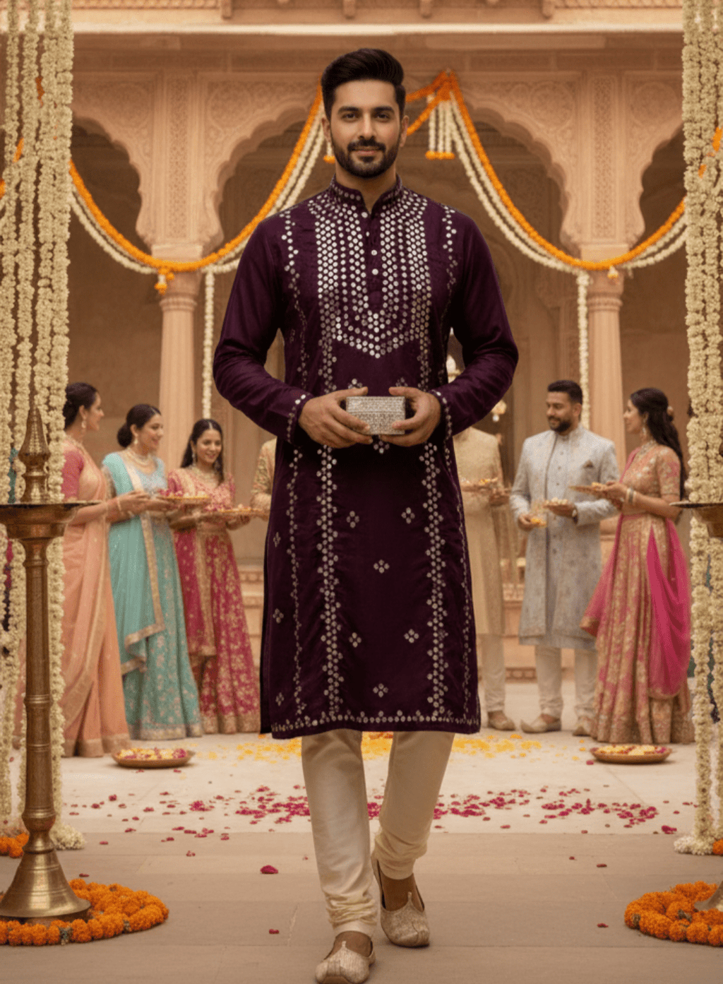 Real Mirror Work Heavy Kurta for Royal Wedding - Tepchi Men