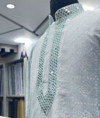 Real Mirror Work Luxury Hand Embroidered Kurta - Tepchi Men