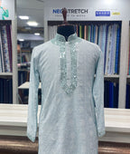 Real Mirror Work Luxury Hand Embroidered Kurta - Tepchi Men