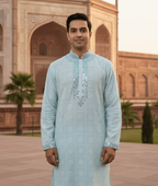 Real Mirror Work Luxury Hand Embroidered Kurta - Tepchi Men