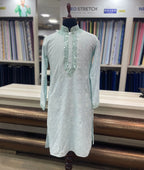 Real Mirror Work Luxury Hand Embroidered Kurta - Tepchi Men