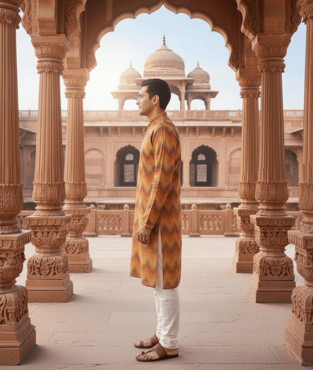 Real Mirror Work Radiant Traditional Kurta - Tepchi Men