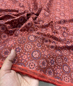 Red Paisley Printed 2 Ply Giza Cotton Fabric for Men's Shirt - Tepchi Men