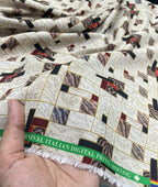 Regal Red & White Printed Anti Wrinke Cotton Fabric for Men's Shirts & Kurta - Tepchi Men