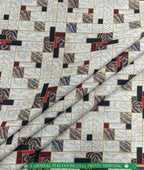 Regal Red & White Printed Anti Wrinke Cotton Fabric for Men's Shirts & Kurta - Tepchi Men