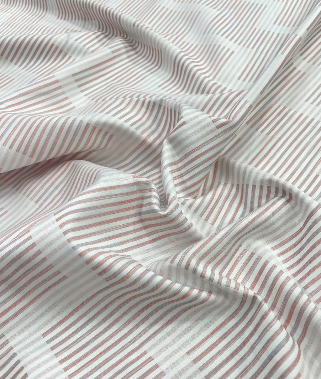 Reid & Taylor Luxury Cotton Designer Stripe Men's Cotton Fabric Unstitched - Tepchi Men