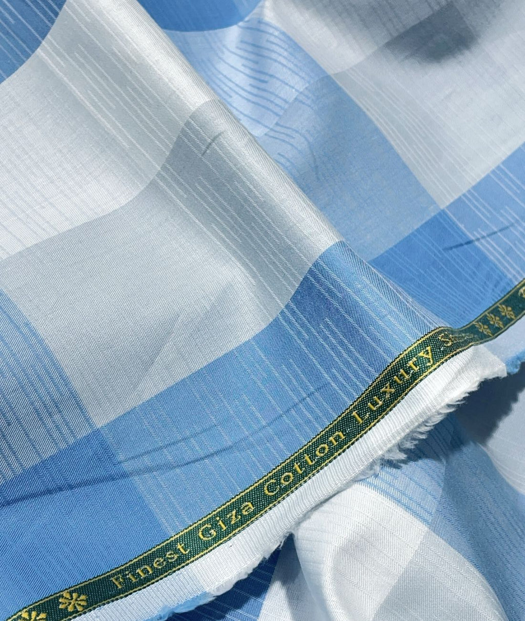 Reid & Taylor Luxury Giza Cotton Big Checks Fabric for Men's Shirt - Tepchi Men