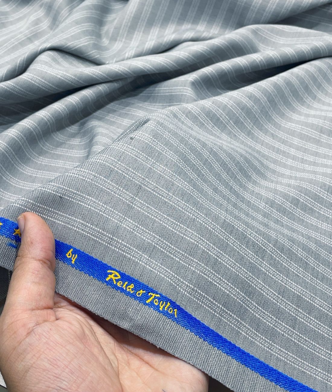 Reid & Taylor Luxury Stripe Suiting Fabric - Tepchi Men