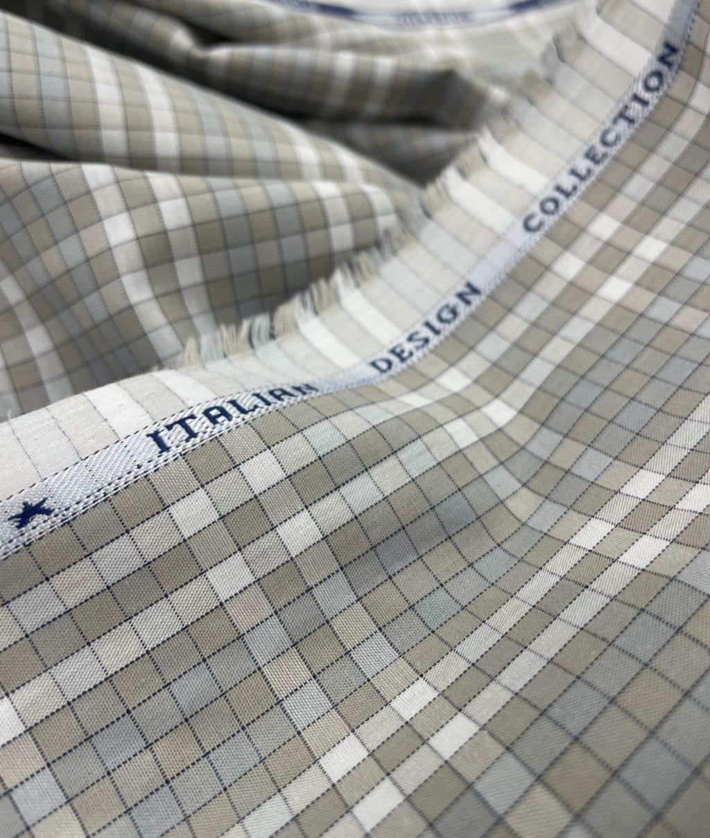 Rich Cotton Checks Shirt Fabric for Men's Formal Shirt - Tepchi Men