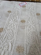 Lucknowi Chikan Malmal Zari Boti