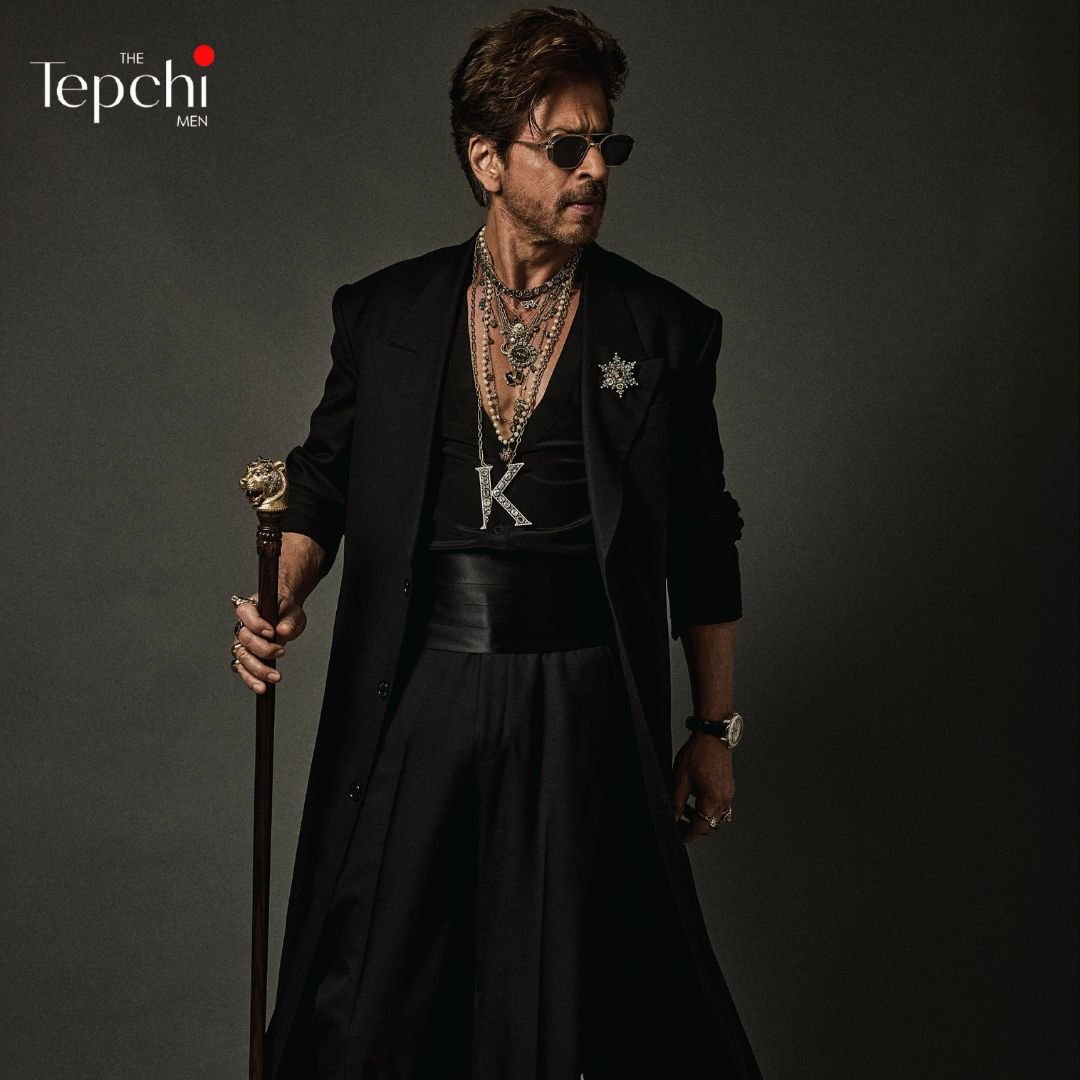Shah Rukh Khan Inspired Met Gala Outfit | Designer Black Coat & Wide - Leg Pants Set - Tepchi Men