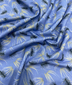 Sky Blue Printed Anti Wrinke Cotton Fabric for Men's Shirts & Kurta - Tepchi Men