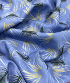 Sky Blue Printed Anti Wrinke Cotton Fabric for Men's Shirts & Kurta - Tepchi Men