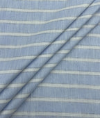 Sky Blue Stripe Linen Fabric for Shirt & Kurta - Tepchi Men