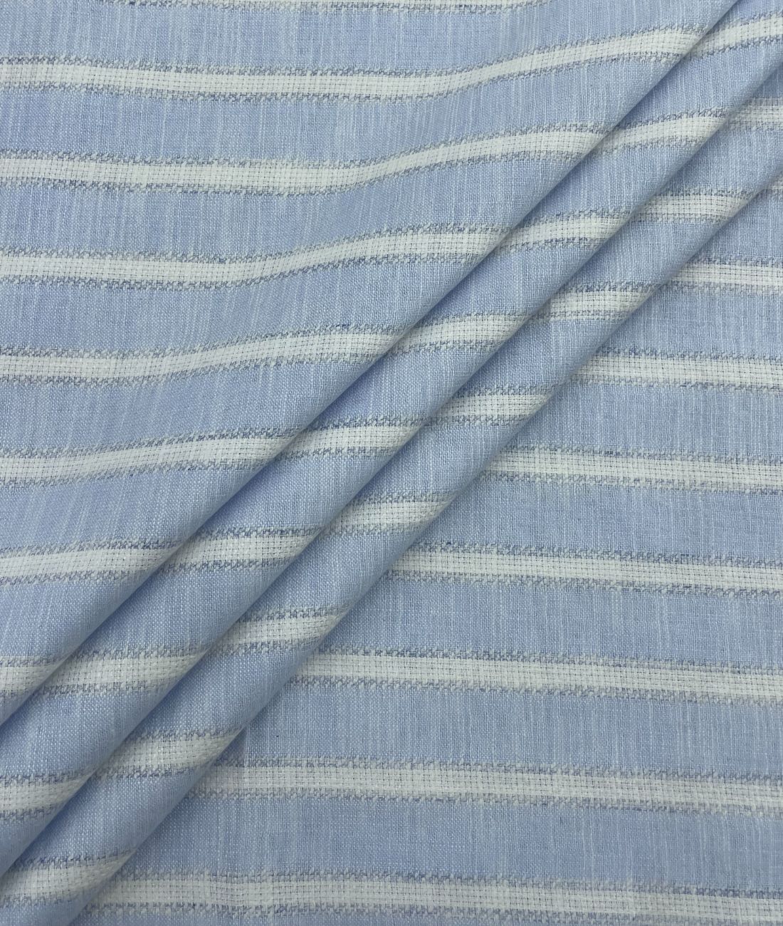 Sky Blue Stripe Linen Fabric for Shirt & Kurta - Tepchi Men