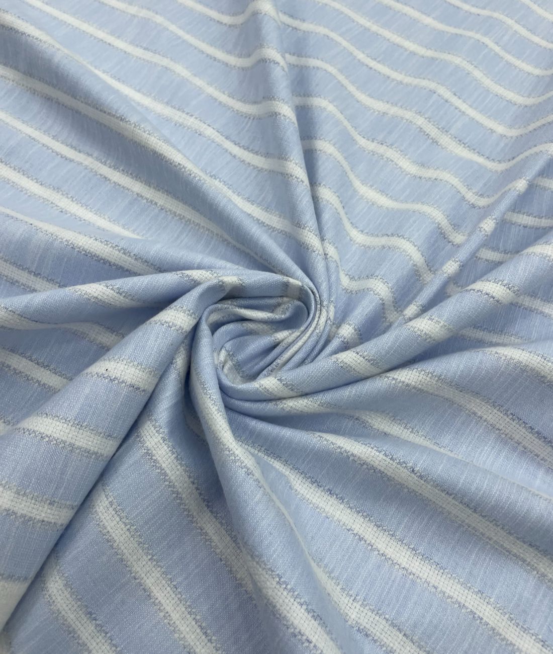 Sky Blue Stripe Linen Fabric for Shirt & Kurta - Tepchi Men