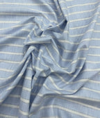 Sky Blue Stripe Linen Fabric for Shirt & Kurta - Tepchi Men