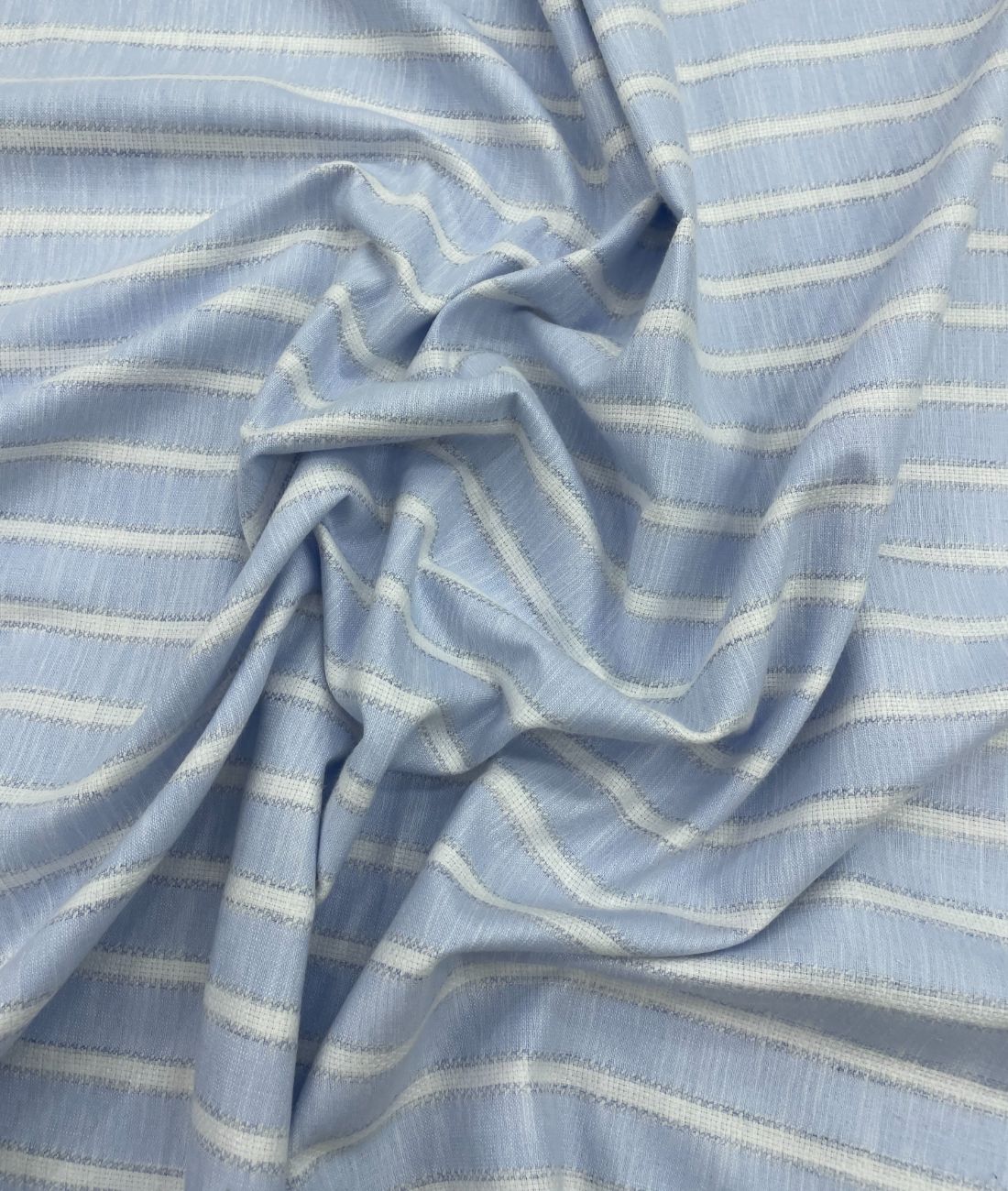 Sky Blue Stripe Linen Fabric for Shirt & Kurta - Tepchi Men