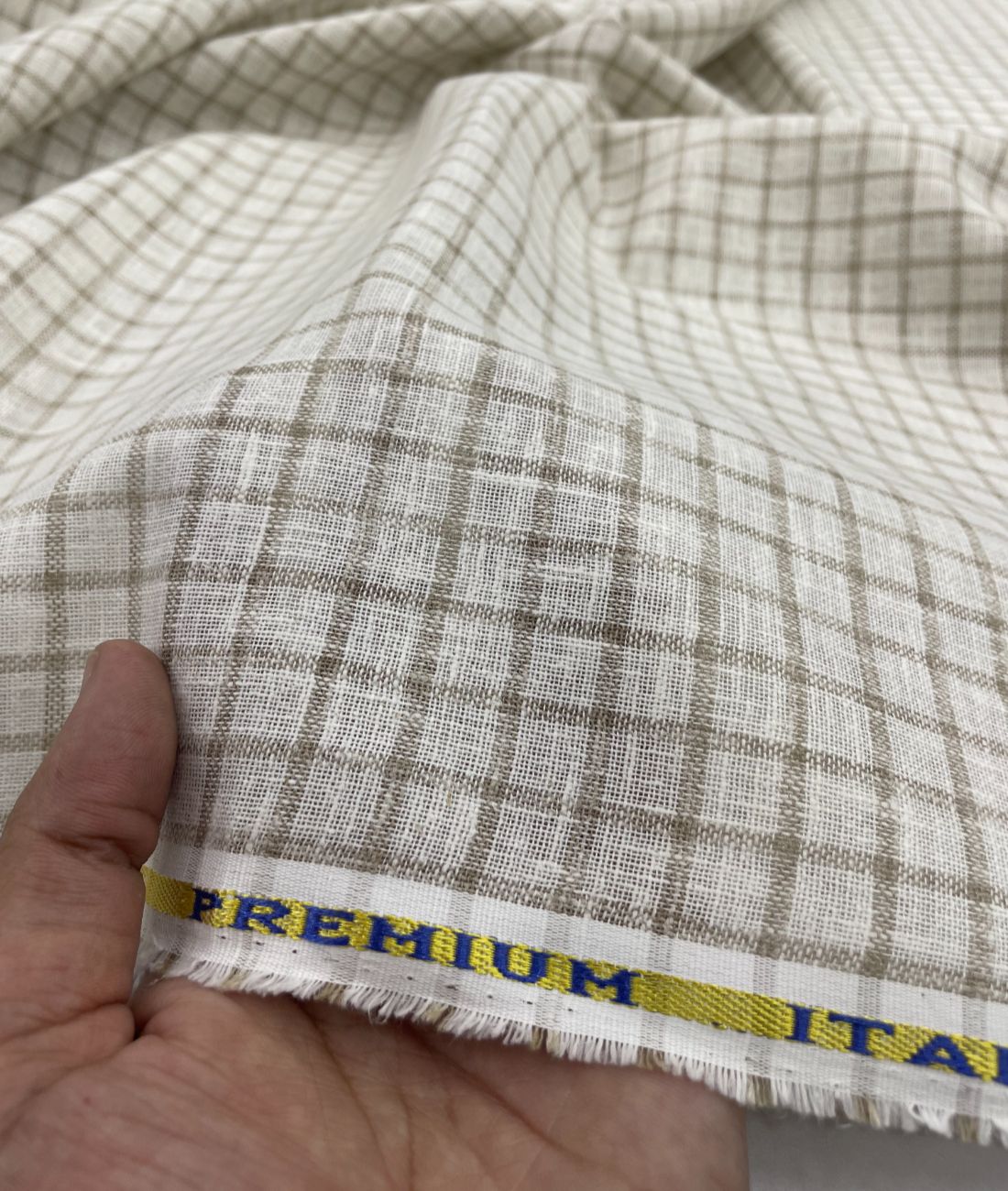 Small Checks Linen Fabric for Shirt & Kurta - Tepchi Men