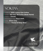 Soktas Checks Luxury 2 Ply Giza Cotton Fabric for Men's Shirts - Tepchi Men