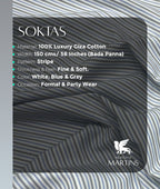 Soktas Stripe 2 Ply Cotton Fabric for Men's Shirt - Tepchi Men