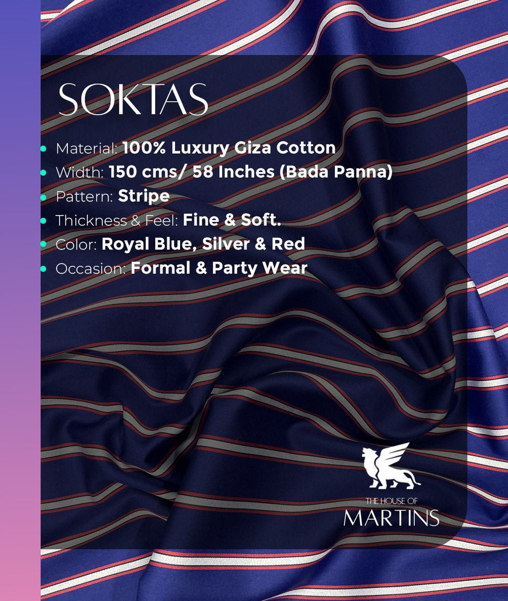 Soktas Stripe Made in Turkey Edition Luxury Giza Cotton Fabric - Tepchi Men