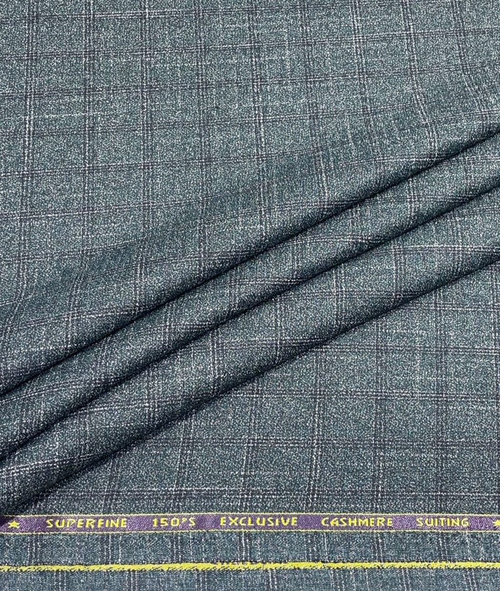 Spaadaa 150s Green Cashmere Wool Blend Checks Fabric - Tepchi Men
