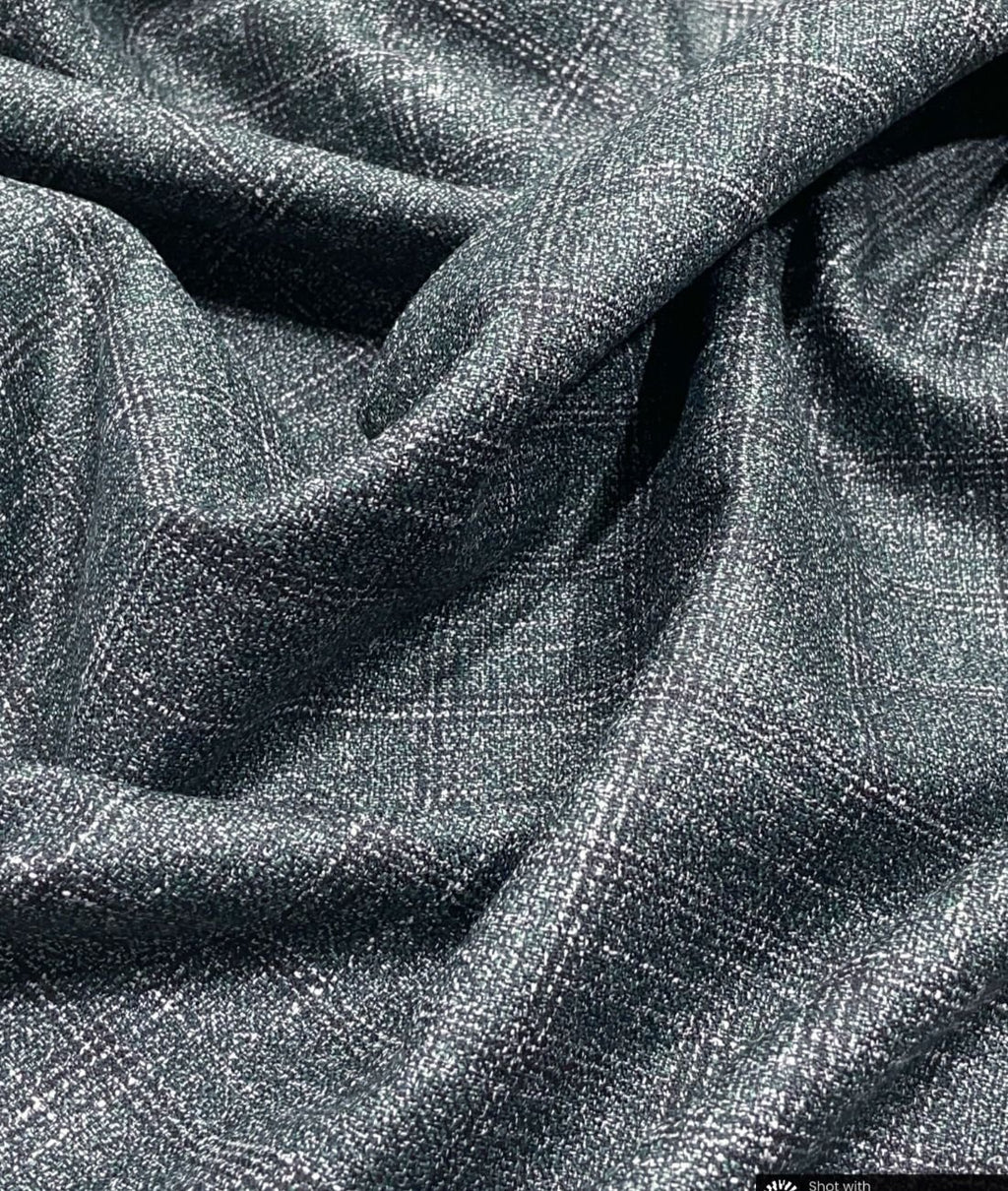 Spaadaa 150s Green Cashmere Wool Blend Checks Fabric - Tepchi Men