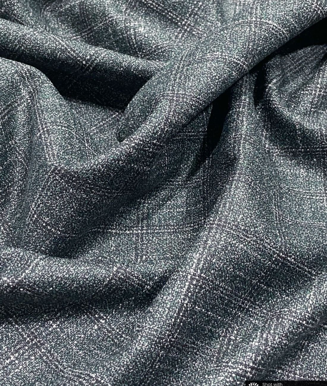 Spaadaa 150s Green Cashmere Wool Blend Checks Fabric - Tepchi Men
