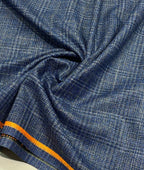 Spaadaa 180's Blue Wool Blend Checks Fabric - Tepchi Men