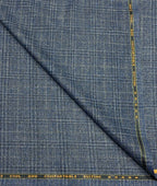 Spaadaa 180's Blue Wool Blend Checks Fabric - Tepchi Men