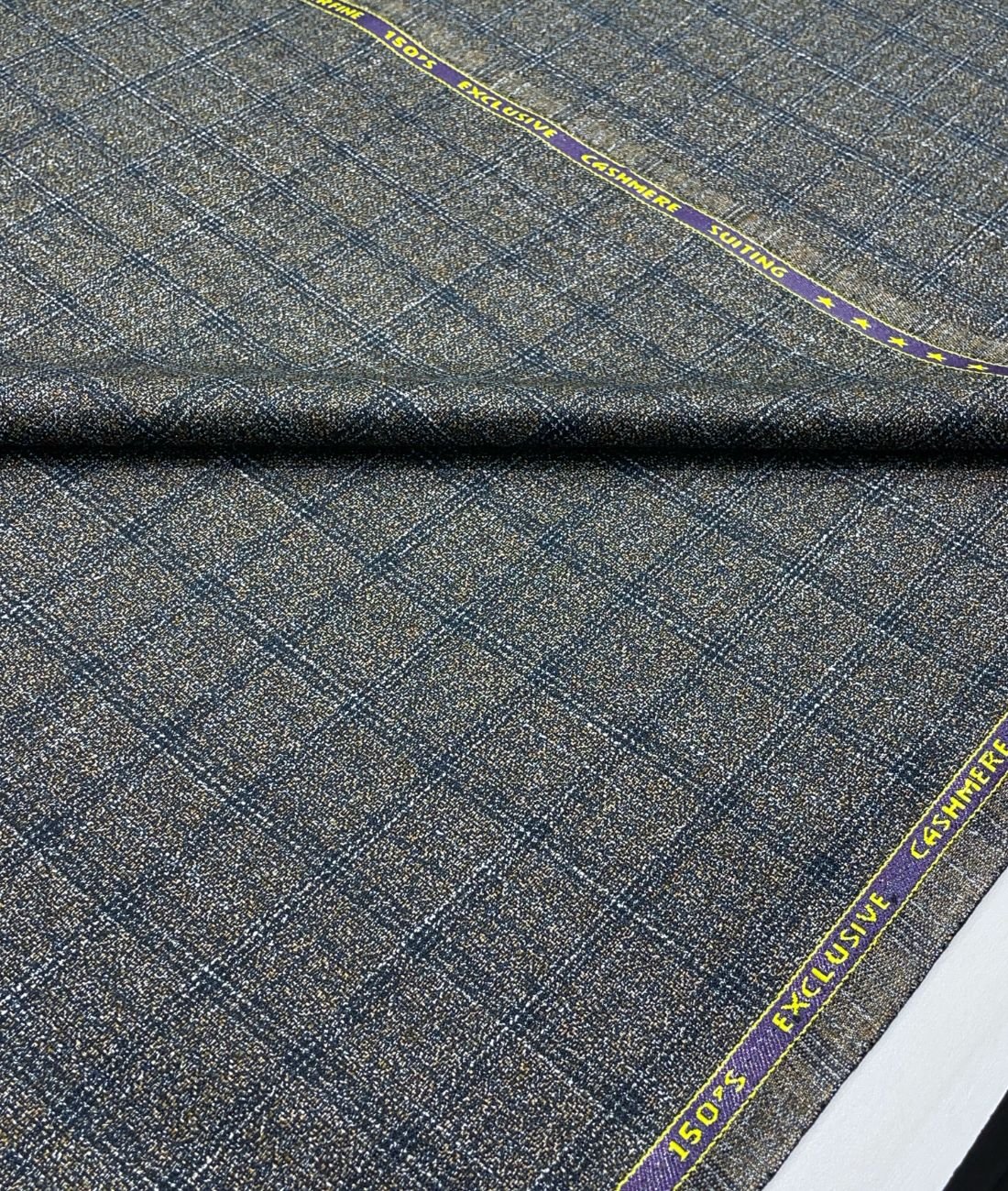 Spaadaa 180's Brown Wool Blend Checks Fabric - Tepchi Men
