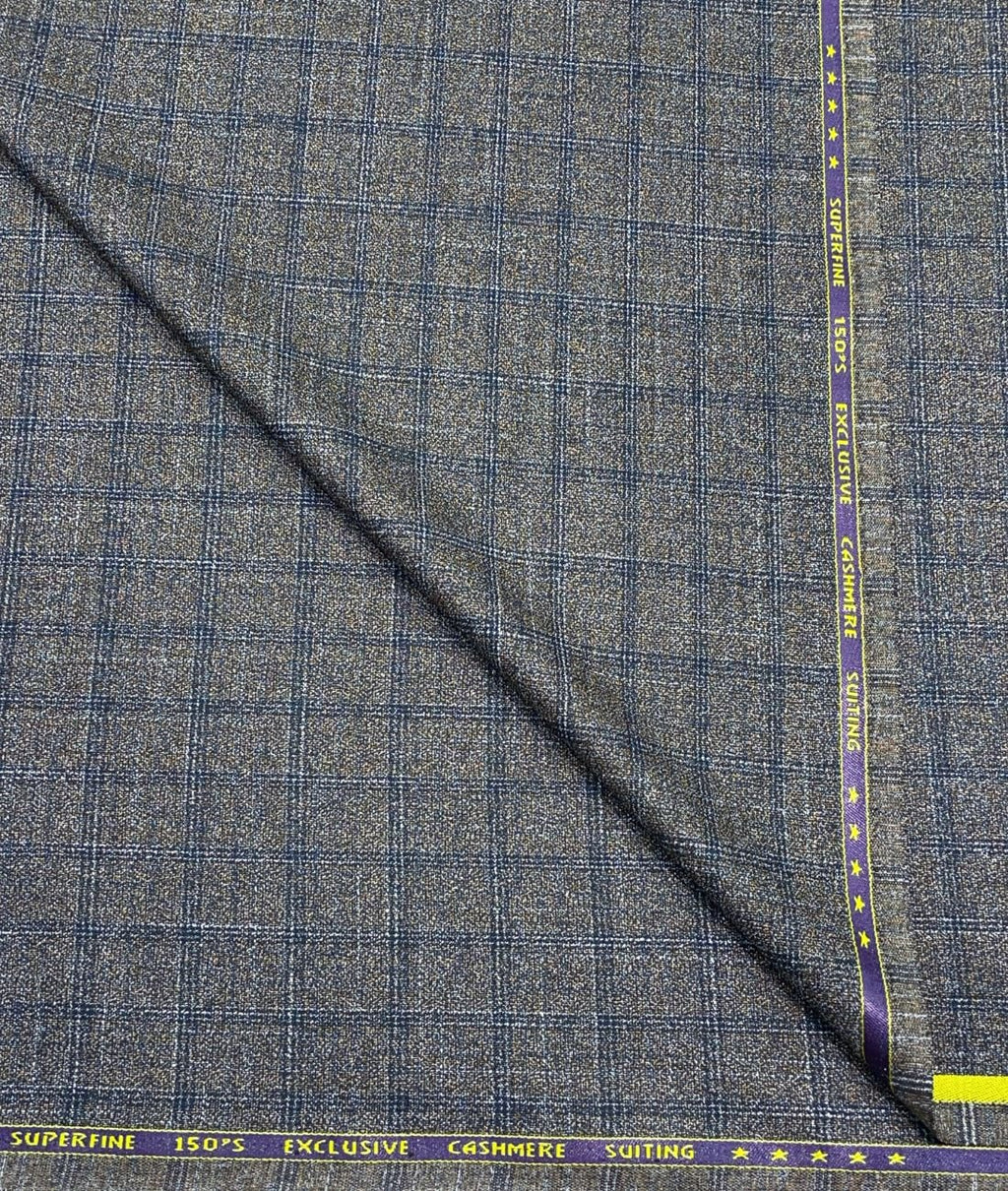 Spaadaa 180's Brown Wool Blend Checks Fabric - Tepchi Men