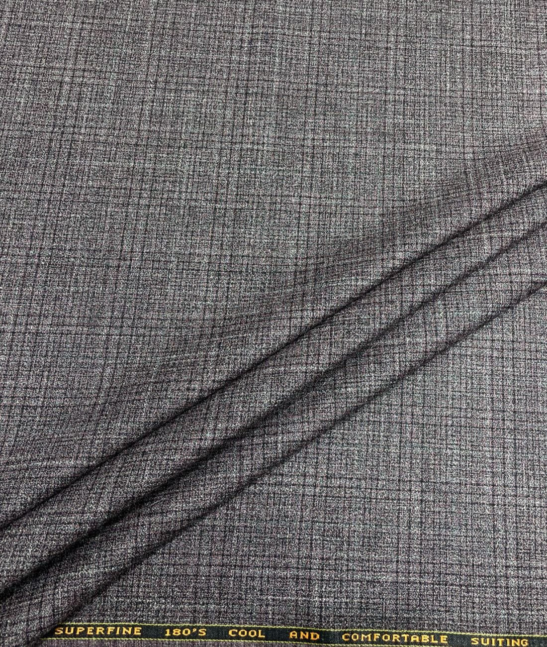 Spaadaa 180's Wool Blend Checks Fabric - Tepchi Men