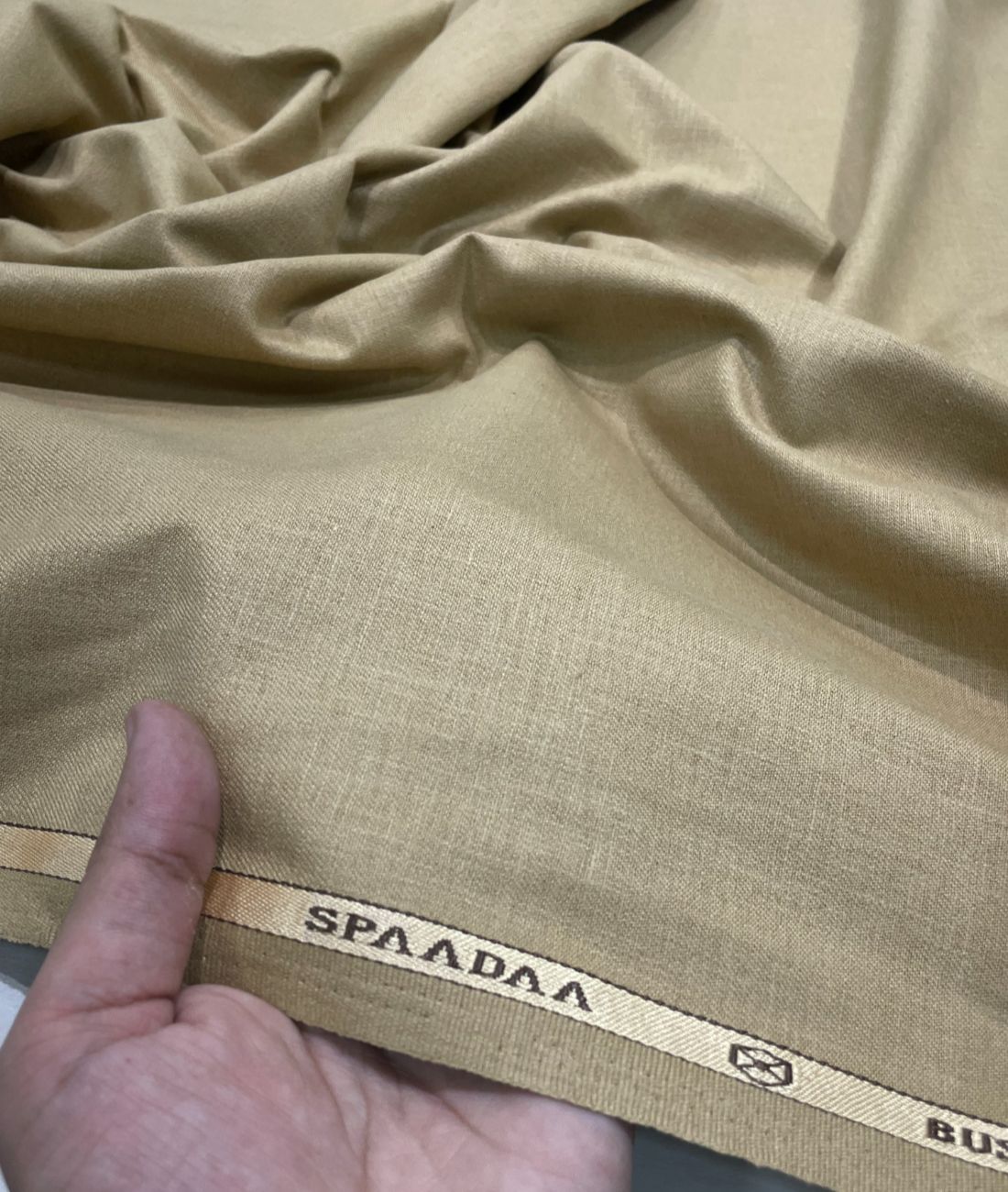 Spaadaa Beige Linen Cotton Politician Pant Fabric - Tepchi Men