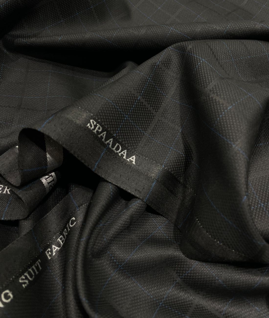 Spaadaa Black Self Checks Premium Business Line TR Fabric - Tepchi Men