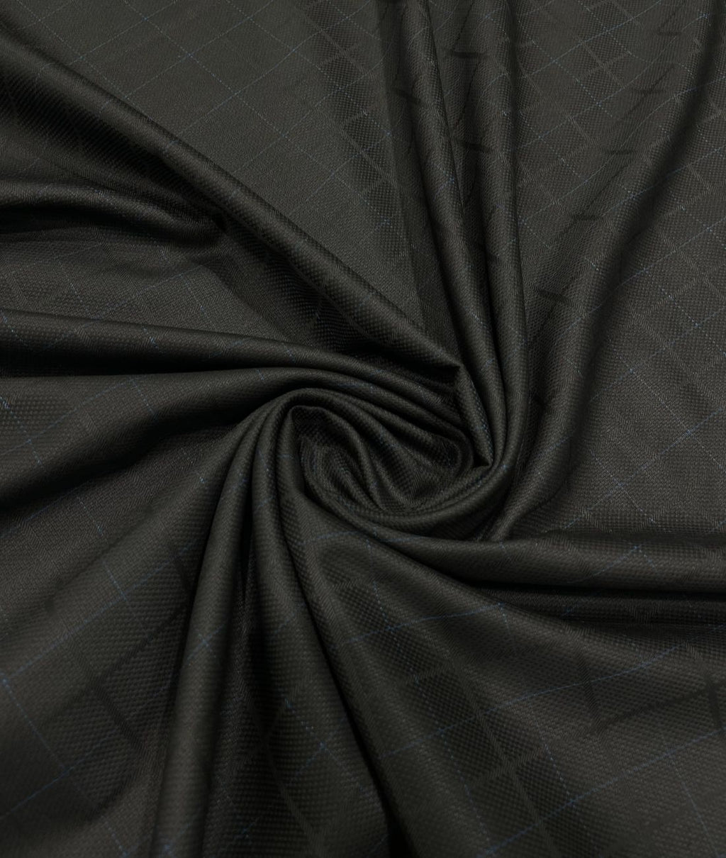 Spaadaa Black Self Checks Premium Business Line TR Fabric - Tepchi Men