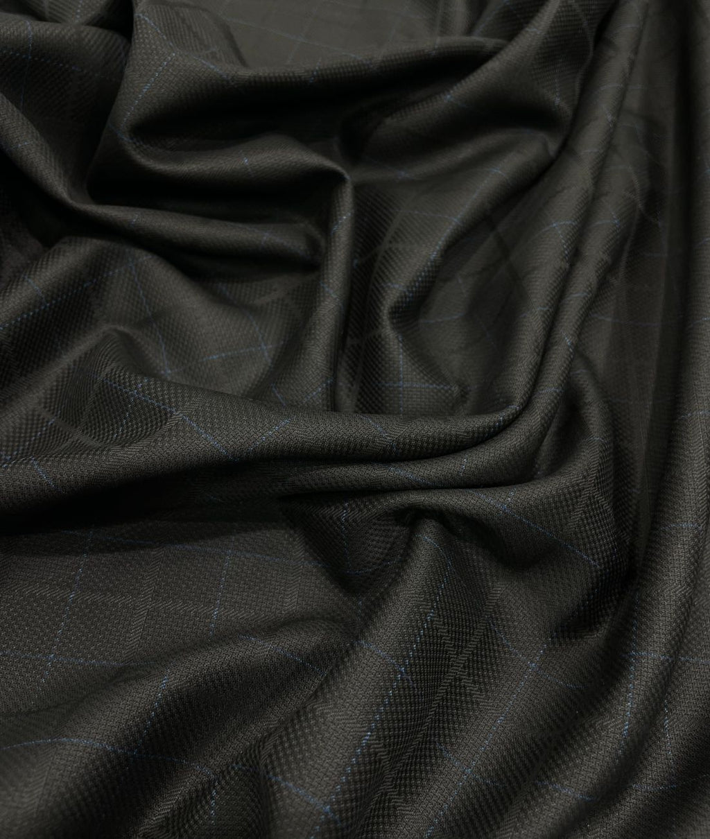 Spaadaa Black Self Checks Premium Business Line TR Fabric - Tepchi Men